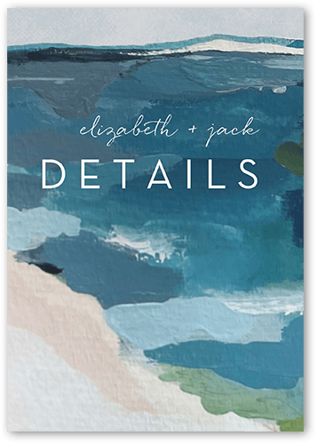 Coastal Wedding Enclosure Card, Blue, Matte, Signature Smooth Cardstock, Square