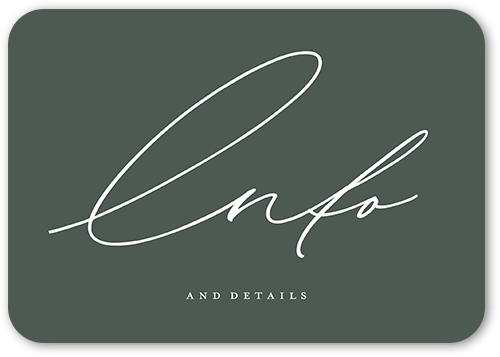 Dashing Script Wedding Enclosure Card, Beige, Signature Smooth Cardstock, Rounded, Quarry