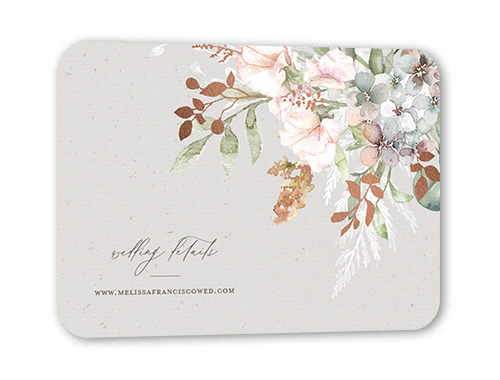 Enchanted Pastels Wedding Enclosure Card, Grey, Rose Gold Foil, Pearl Shimmer Cardstock, Rounded, Whisper Gray