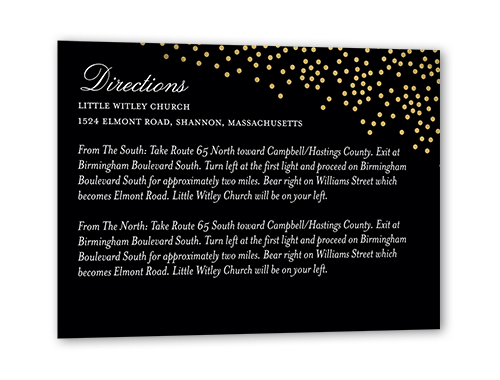 Diamond Sky Wedding Enclosure Card, Black, Gold Foil, Matte, Pearl Shimmer Cardstock, Square