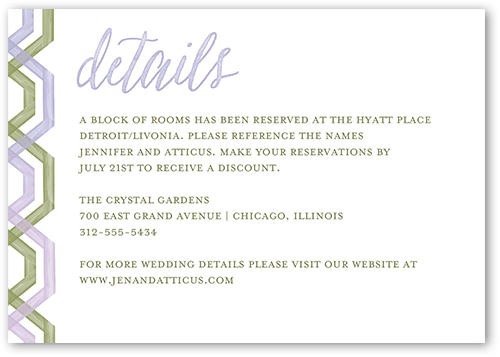 Delightful Blooms Wedding Enclosure Card, Purple, Matte, Pearl Shimmer Cardstock, Square