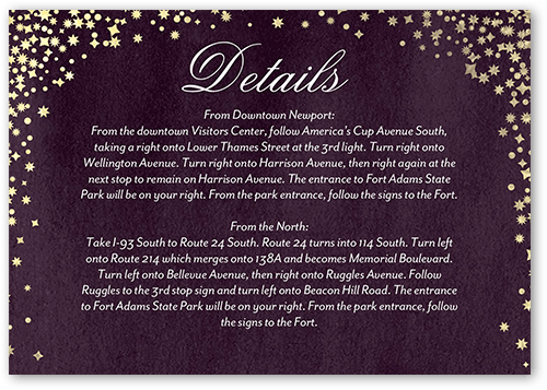 Elegant Sky Wedding Enclosure Card, Purple, Matte, Pearl Shimmer Cardstock, Square, Amethyst