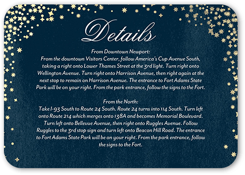 Elegant Sky Wedding Enclosure Card, Blue, Signature Smooth Cardstock, Rounded, Baltic