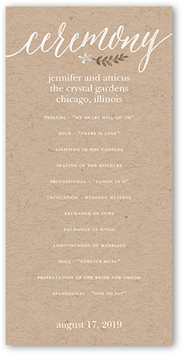 Delightful Blooms Wedding Program, Blue, 4x8 Flat Program, Standard Smooth Cardstock, Square, Mist