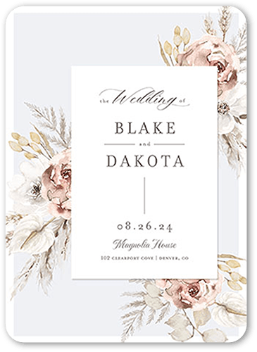 Pastel Hues Wedding Program, Grey, 5x7 Flat Program, 100% Recycled Cardstock , Rounded, Whisper Gray