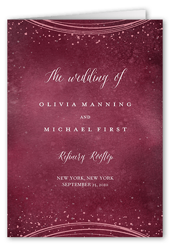 Resplendent Night Wedding Program, Purple, 5x7, Pearl Shimmer Cardstock, Square