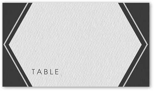Modern Honeycomb Wedding Place Card, Grey, Placecard, Matte, Signature Smooth Cardstock