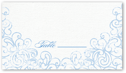 Dazzling Lace Wedding Place Card, Blue, Placecard, Matte, Signature Smooth Cardstock