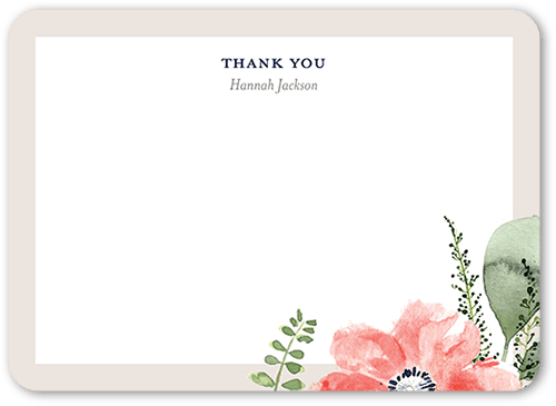 Bridal Bouquets Thank You Card, White, 5x7 Flat, Standard Smooth Cardstock, Rounded