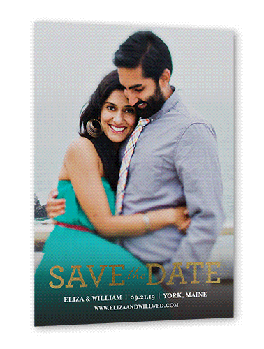 Focused On Forever Love Save The Date, Gold Foil, Beige, 5x7, Luxe Double-Thick Cardstock, Square