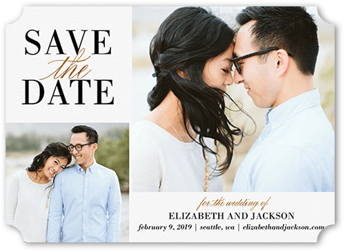 Classic Request Save The Date, White, 5x7, Matte, Signature Smooth Cardstock, Ticket