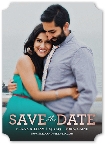 Focused On Forever Love Save The Date, none, Pink, 5x7, Pearl Shimmer Cardstock, Ticket