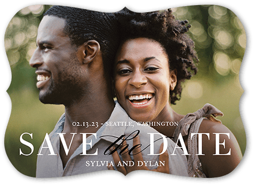 Radiant Union Save The Date, Black, 5x7, Matte, Signature Smooth Cardstock, Bracket