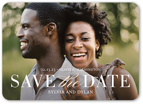 Radiant Union Save The Date, Beige, 5x7 Flat, Matte, Signature Smooth Cardstock, Rounded