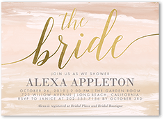 watercolor bride bridal shower invitation