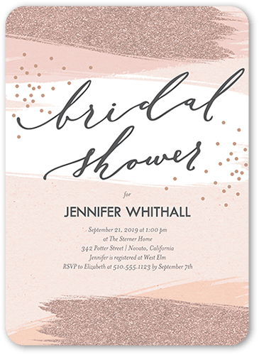 Captivating Romance Bridal Shower Invitation, Beige, 5x7 Flat, Matte, Signature Smooth Cardstock, Rounded, Hazelnut