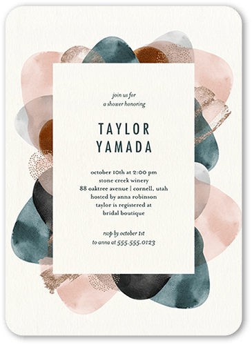Colorful Daubs Bridal Shower Invitation, Rounded Corners