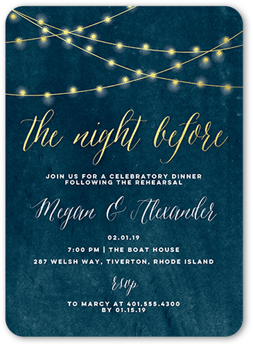 Glowing Night Rehearsal Dinner Invitation | Shutterfly