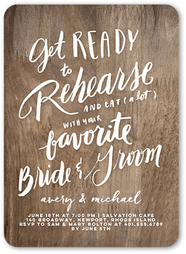 Favorite Couple Rehearsal Dinner Invitation, Brown, 5x7 Flat, Standard Smooth Cardstock, Rounded