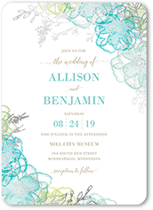 floral fringe wedding invitation