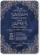 sparkling lace wedding invitation