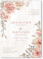 radiant foliage wedding invitation