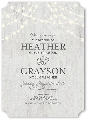 Glowing Ceremony Wedding Invitation, none, Grey, 5x7, Pearl Shimmer Cardstock, Ticket