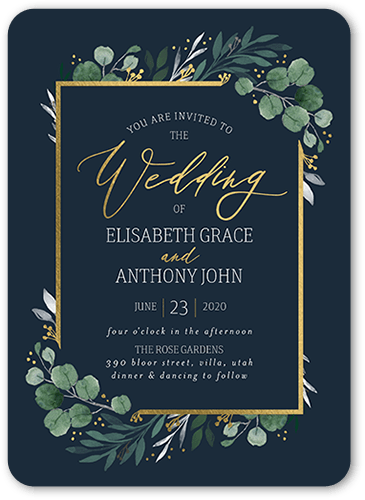 Gray And Gold Wedding Invitations
