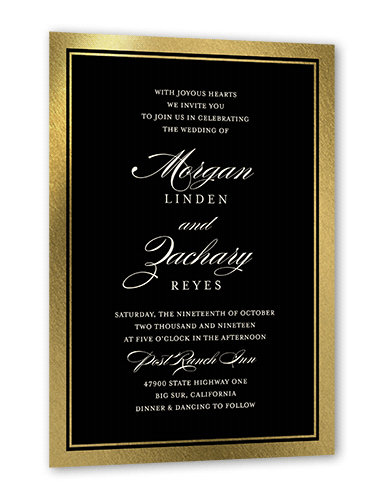 Black And Gold Wedding Invitations