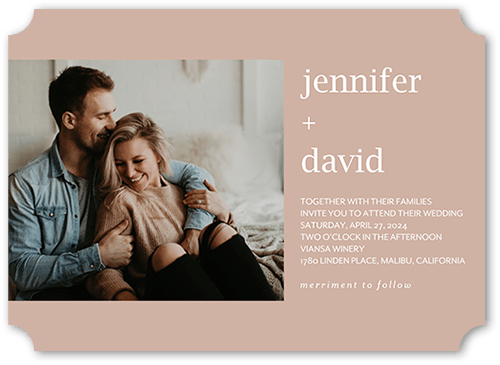 Simple And Forever Wedding Invitation, Brown, 5x7, Matte, Signature Smooth Cardstock, Ticket