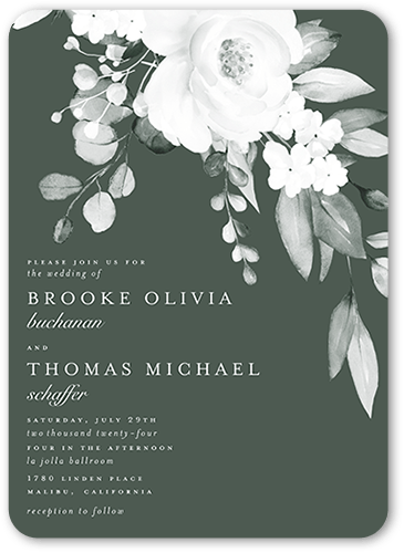 Elegantly Delicate Wedding Invitation, Beige, 5x7 Flat, Pearl Shimmer Cardstock, Rounded, Quarry