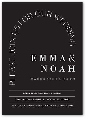 Arched Rehearsal Wedding Invitation, Grey, none, 5x7 Flat, 100% Recycled Cardstock , Square, Charcoal