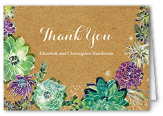splendid succulent thank you card