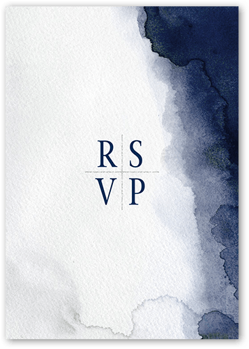 Excellent Watermark Wedding Response Card, Blue, Matte, Pearl Shimmer Cardstock, Square