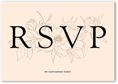 etched floral wedding response card