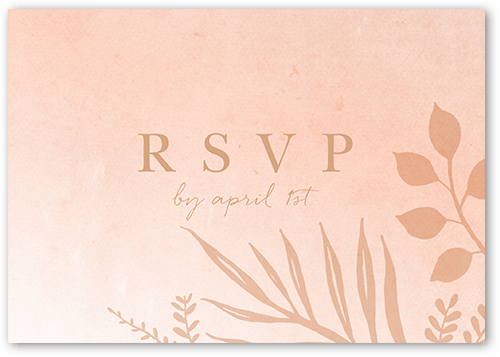 Tropic Fauna Wedding Response Card, Pink, Matte, Signature Smooth Cardstock, Square, Blush