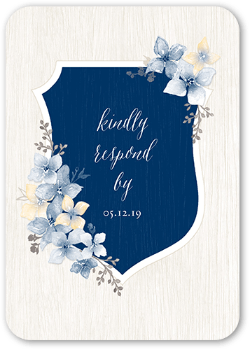 Matte Blue Wedding RSVP Card