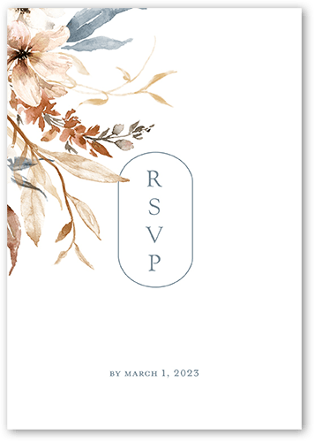 Wild Botanic Wedding Response Card, Grey, Matte, 100% Recycled Cardstock , Square
