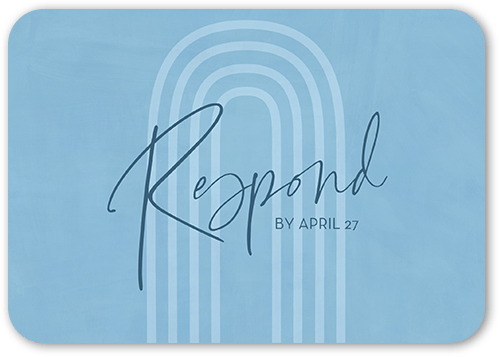Textured Times Wedding Response Card, Blue, 100% Recycled Cardstock , Rounded