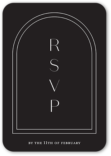 Arched Rehearsal Wedding Response Card, Grey, 100% Recycled Cardstock , Rounded, Charcoal