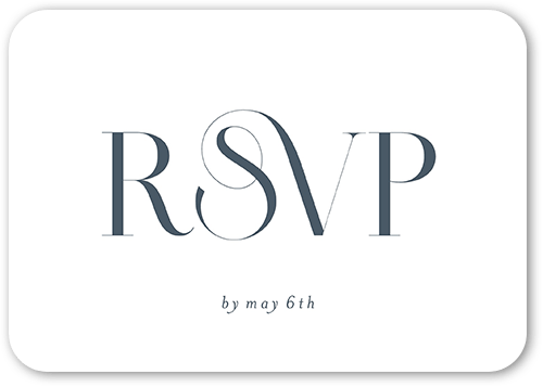 Nouveau Connection Wedding Response Card, Grey, Signature Smooth Cardstock, Rounded