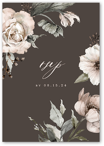 Black Tie Affair Wedding Response Card, Grey, Matte, Pearl Shimmer Cardstock, Square