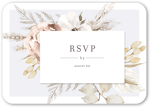 Pastel Hues Wedding Response Card, Grey, Signature Smooth Cardstock, Rounded, Whisper Gray