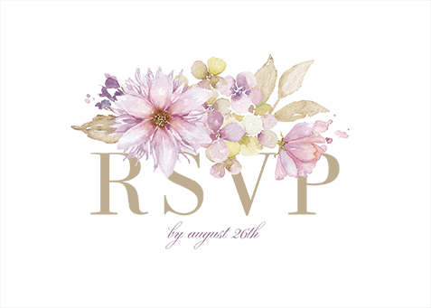 Watercolor Bouquet Wedding Response Card, Purple, Matte, 100% Recycled Cardstock , Square