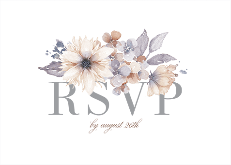 Watercolor Bouquet Wedding Response Card, Beige, 100% Recycled Cardstock , Rounded