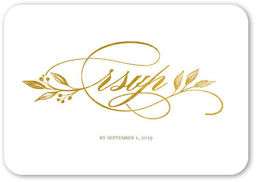 Classic Herald Wedding Response Card, Yellow, 100% Recycled Cardstock , Rounded