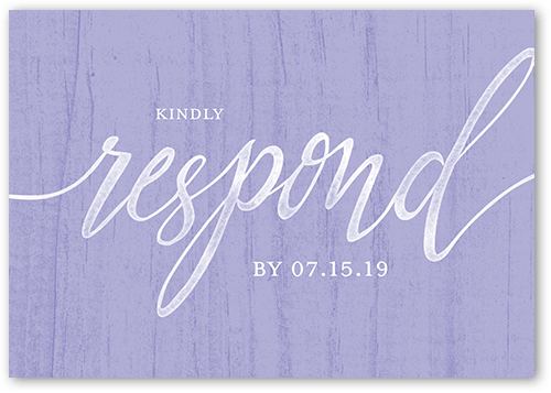 Delightful Blooms Wedding Response Card, Purple, Matte, 100% Recycled Cardstock , Square