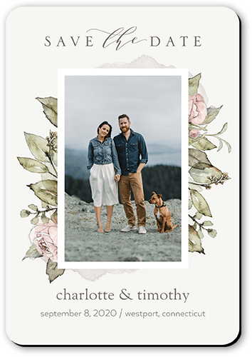 Pink Personalized Wedding Magnet