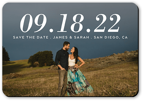 Substantial Date Save The Date, White, Magnet, Matte
