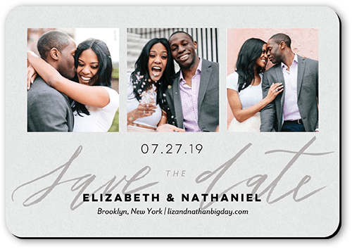 Minimal Design Save The Date, Beige, Magnet, Matte